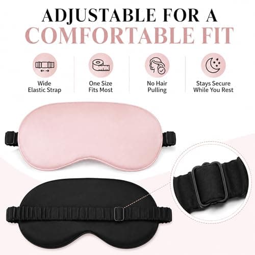 2-Pack Blackout Sleep Mask, Silk-Like Zero Pressure Eye Mask — view 4