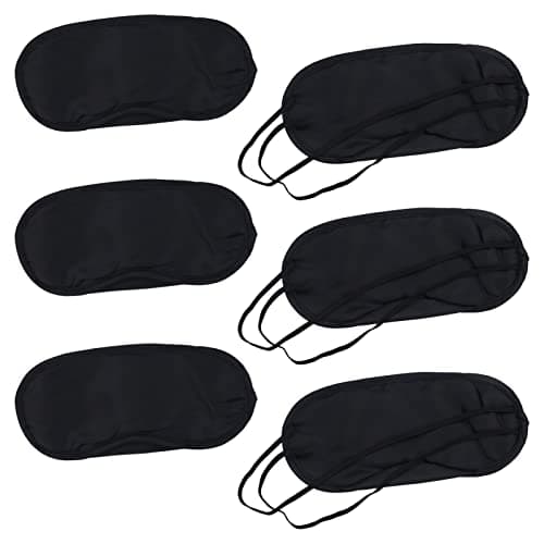 6 Pack Eye Mask for Sleeping,Blindfold,Eye Cover for Sleeping,Shade Cover, Sleeping Blindfold for Men & Women, Suitable for Lunch Break/Travel/on The Plane/Hotel/Camping Usage (Black)