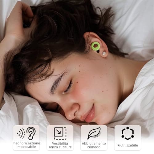 HOYIO Ear Plugs for Noise Reduction–Super Soft, Reusable Hearing Protection in Flexible Silicone for Sleep, Noise Sensitivity & Flights-8 Ear Tips in XS/S/M/L–27dB Noise Cancelling–Light Green — view 2