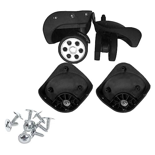 [Netbiio] A79 Suitcase Wheel Replacement Kit Luggage Box Roller Bearing Hardware Repair Kit with Trolley Double Row Caster Screws, Black Large