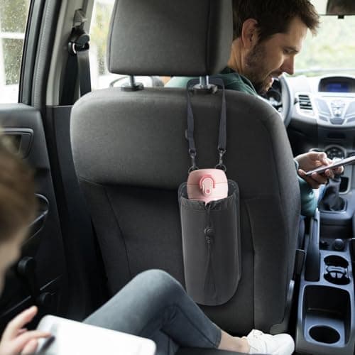 Car Water Bottle Holder, Adjustable Drawstring Design, 25x13cm, Car Cup Holder Drawstring Bag, Vehicle Cupholder Pouch, Sturdy And Lightweight Material, For Commuting, Travel, Or Road Trips — view 3