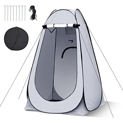 LEMROE Pop Up Tent Portable Privacy Shelter for Camping Shower 120CM Grey