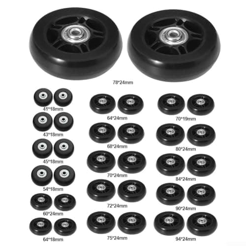 CYRENT Heavy Duty Luggage Wheels Replacement Silent Rubber Alloy Spare Parts for Suitcase Repair Kit(70 * 24mm) — view 5