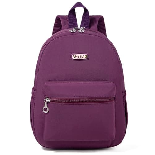 AOTIAN Mini Backpack for Women, Durable Nylon Small Daypack, Purple