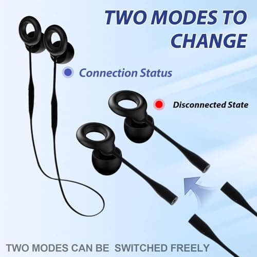 Ptwola 1 Pcs Earplug Lanyard Magnetic Tug-Resistant Safety Earplugs Cord Silicone Removable Ear Plugs Link Cord Flexible Headphones Anti-Lost Sports Lanyard Accessories (Black, 62.5cm/24.6 inches) — view 4