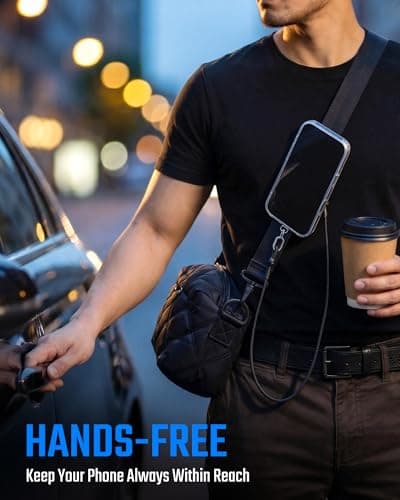 KeyUnity KH01 Magnetic Belt Clip Phone Holder with Anti Theft Lanyard, Quick-Release Hands-Free Access Phone Mount for Belt & Straps, Stretchy Tether for Running Travel Hiking, Compatible with MagSafe — view 4