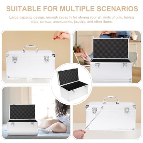 Alasum Back to School Party Essential Aluminum Storage Case with Large Capacity and Smooth Opening, Versatile Medicine Tools Organizer and Reliable Tools Container for Home and Business — view 4