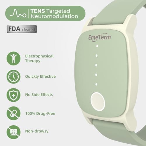 EmeTerm Explore Anti-Nausea Wristband IP67 Waterproof Morning Motion Travel Sickness Vomit Relief Rechargeable Classic Strap Design Drug Free Without Side Effects - Extra 2pack Conductive Gel — view 4