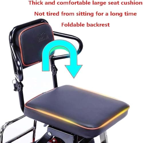 3 Wheel Mobility Folding Mobility Lightweight Travel Mobility with Charger and Basket for Shopping Outdoor Seniors Adults Handicapped Elderly (2) — view 3