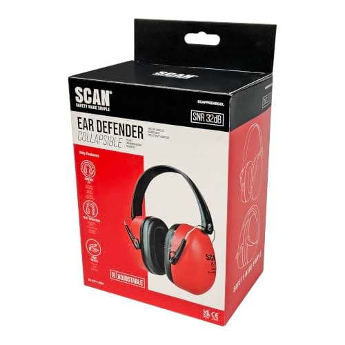 Scan SCAPPEEARCOL Collapsible Ear Defender SNR28 Rated,Red (Pack of 3) — view 6