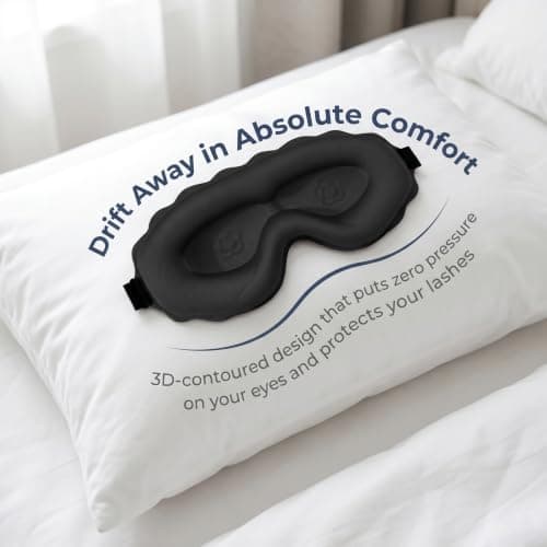 3D Sleep Mask for Women Men, Zero Eye Pressure Contoured Blindfold — view 4