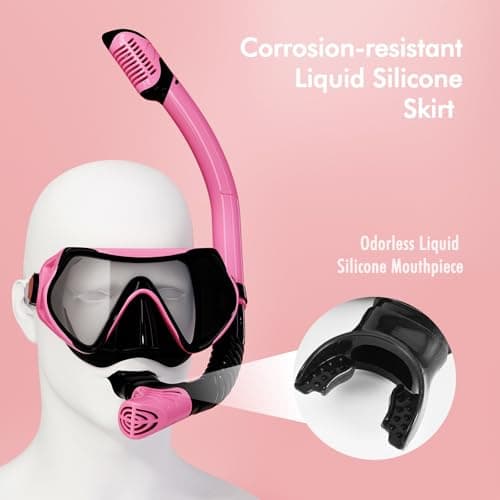 Snorkel Set Adults, JRing Snorkel Set with Anti Fog Goggles Dry Snorkel — view 4