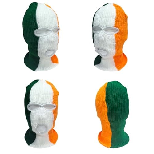 Gadgetking Ireland Balaclava Tricolour Green White Orange Flag Irish FACE MASK Celtic 3 Hole SKI MASK Tactical SWAT FACE Warmer Paintball Stealth SAS Men's Gift — view 3