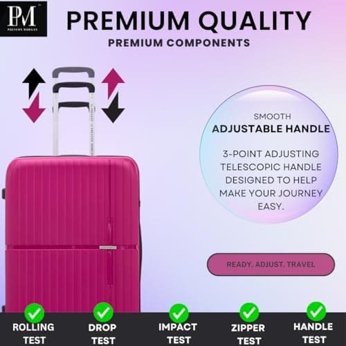 Medium Suitcase Unbreakable Hard Shell on 4 Dual Spinner Wheels Super Lightweight Hold Check in with Built-in TSA Lock | Green — view 5