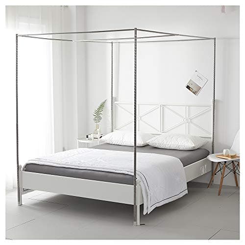 HOXMOMA Stainless Steel Canopy Mosquito Netting Frame, Mosquito Net Bracket Four Corner Bed, Metal Tee Connecters, Fit for Single/Double/King/Super King Bed,24MM,1.35×2m bed — view 2