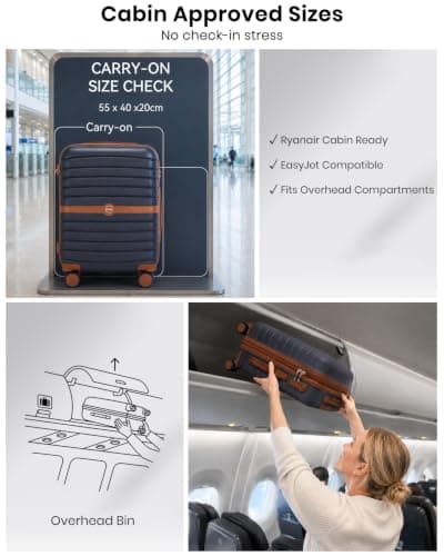 Kono Cabin Hard Shell Suitcase, Lightweight ABS+PC Carry On Hand Luggage — view 2