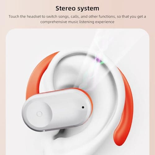 Vvikizy Language Translator Earbuds Wireless 144 Language Translator Device for Smartphones Bluetooth 5.3 Portable Earpiece (White Orange) — view 2