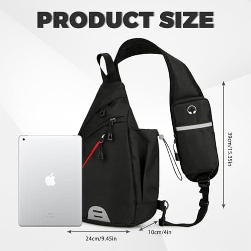Aucuu Sling Bag Crossbody Backpack, Men's Chest Bag, Sling Backpack, Shoulder Cross Body Bag with Earphone Hole, Hiking Casual Daypack for Women Men Cycling Camping Travel — view 2