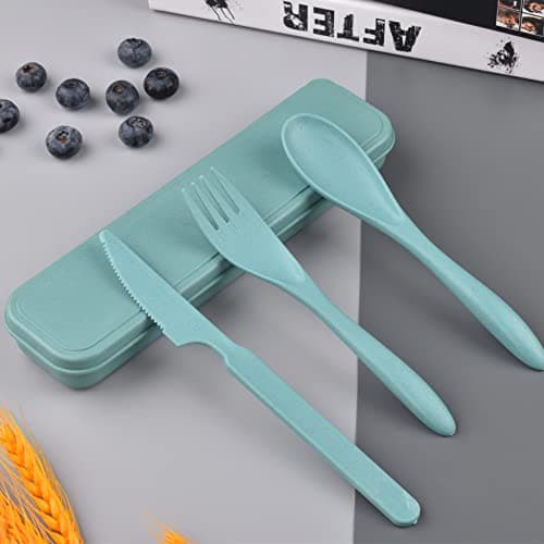 Travel Cutlery Set with Case, Reusable Plastic Cutlery Set — view 2
