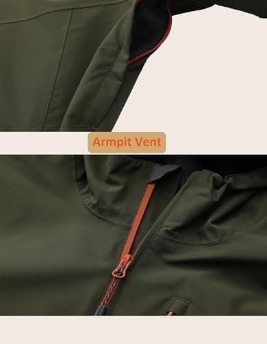 NORDIC OUTLAND Mens Lightweight Hooded Waterproof Rain Jacket Breathable Raincoat Shell for Outdoor Mountain Hiking (UK, Alpha, L, Regular, Regular, Army Green) — view 4