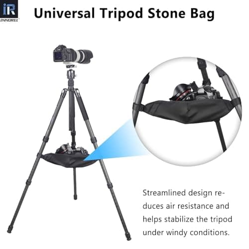 INNOREL TSB-40H Weight Bag Tripod Stone Video Sand Bag Waterproof SandBag for Universal Lightweight Travel Tripod Professional Camera Equipment Storage,Astrophotography Paintings,Load 33lb/15kg(Black) — view 2