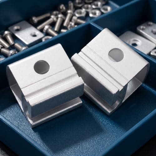 2pcs Camping Table Slide Lock, Silver Aluminum Alloy Extension Clamp — view 6
