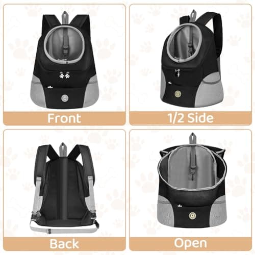 Adiwo Cat Backpack Carrier for Small, Foldable Pet Backpack with 3 Pockets — view 6