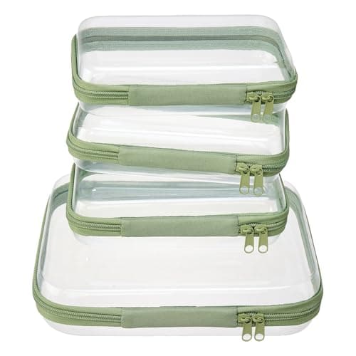 4 pcs Clear Zipper Pouches,Hard Shell Zipper Case,Toiletry Bag for Travel