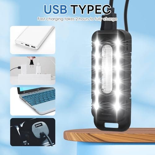 NGUIT Clip on Running Light Rechargeable LED Safety Light for Runners USB C Hands Free Torch with 5 Modes Running Flashlight for Summer Night Walking Cycling Camping Hiking Dog Walking Emergency — view 6