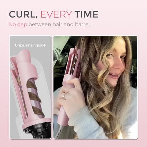 TYMO Hair Curler Automatic Rotating - CURLPRO, Curling Wand, Pink 1 inch — view 4
