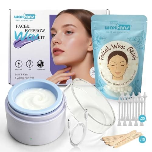 Waxfans Eyebrow Wax Kit for Women - Smart Mini Wax Pot with 100g Wax Beads