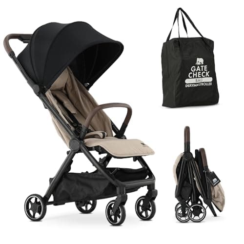 Deryan Air Travel Buggy - Cabin Approved - Compact Stroller & Travel Bag 8 kg - Travel Stroller for Life On The Go - Foldable & Lightweight - Suitable from Birth to 4 Years (0-4 Years) - Nougat