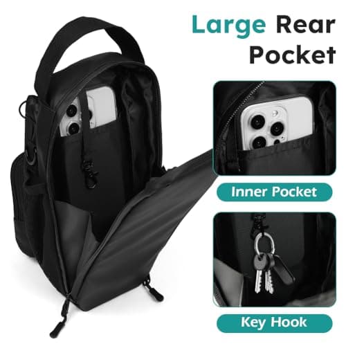 Alaoo Travel Water Bottle Bags, Water Bottle Carrier Bag for Hiking, Magnetic Gym Bag with Man and Woman for Outdoor, Climbing, Walking, Fitness, Black — view 4