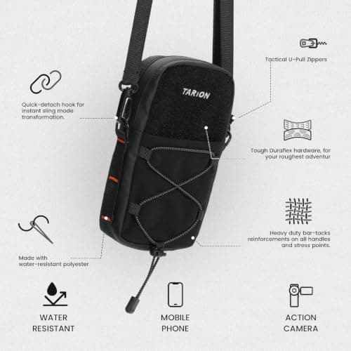 TARION Backpack Strap Pouch with POV Camera Mount for Walking & Hiking — view 5