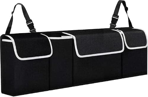 TANNESS Car Boot Seat Organiser with Adjustable Straps - Storage Accessories Organisers - Seat Back Protectors, Medium Large Interior Travel Storage, Foldable Cargo Net Car Backseat Cover Gadgets