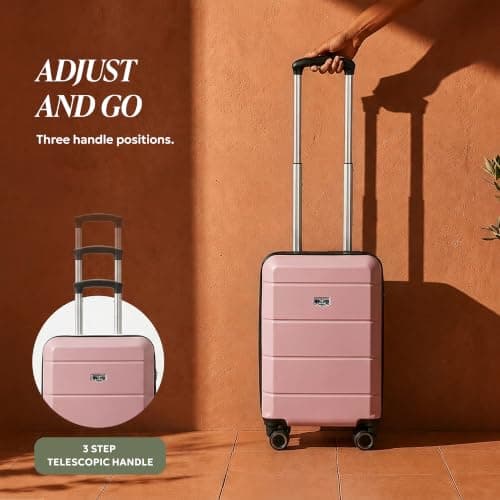 LUGG - Jetset 40cm Suitcase - 40x30x20cm- Ryanair Compatible - Underseat Size - Hard Shell ABS - Spinner & Removable Wheels - Lightweight Travel Luggage- Rosegold — view 5