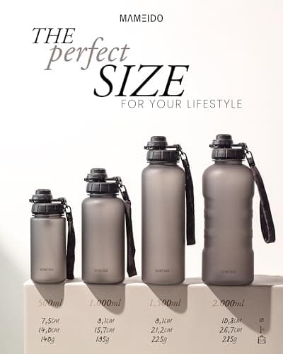 MAMEIDO Water Bottle with Straw 1 L (Ivory Beige) — view 5