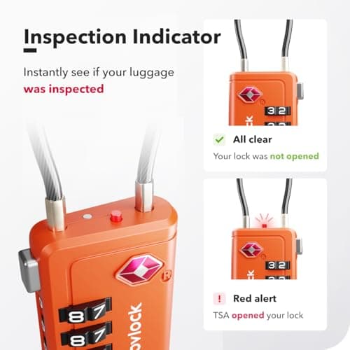 NovLock Suitcase Padlocks, TSA Approved Luggage Locks, Travel Padlocks — view 5