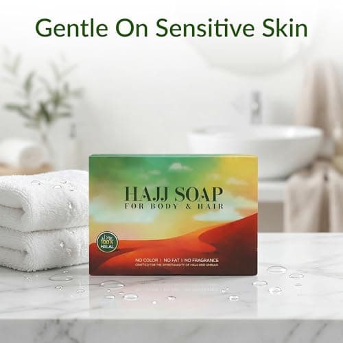 BML 1 x Hajj Soap Halal Fragrance Free Soap Bar for Body and Hair Unscented Ihram Friendly Soap for Hajj and Umrah Travel Gentle Daily Cleansing Bar Suitable for Sensitive Skin — view 4