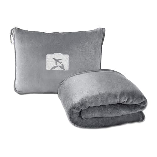 Shirene Travel Blanket,Ultra-Lightweight Airplane Blanket Vacuum Compressed Polyester Travel Blanket for Long-Haul Flights Cars Camping and Outdoor Activities Warm Packable Accessory Blanket