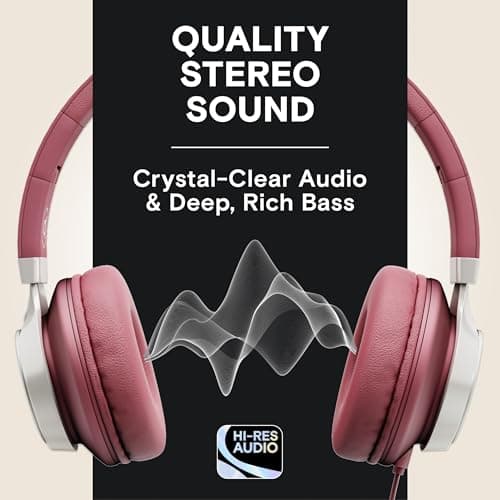 ARTIX Wired Headphones with Microphone & Volume Control, Foldable On-Ear Kids Headphones with 3.5mm Audio Jack for Mobile, Laptop, Computer, Chromebook, iPad & Tablet — view 2