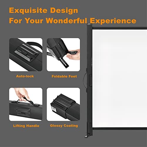 Portable Projector Screen with Stand, 50 Inch 4:3, Outdoor Projector Screen, Lightweight and Retractable, 1.2 High Gain Wrinkle-free Projection Screens, For Home Cinema, Meeting Presentation. — view 5