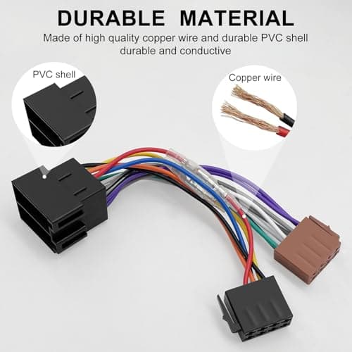 Hoembpn Car Radio ISO Adapter Cable 16 Pin ISO Wiring Harness Connector Adaptor Car Stereo Radio Loom Universal+DIN Plug Power Audio Antenna Adapter Kit Compatible with Audi/BMW/VW — view 3
