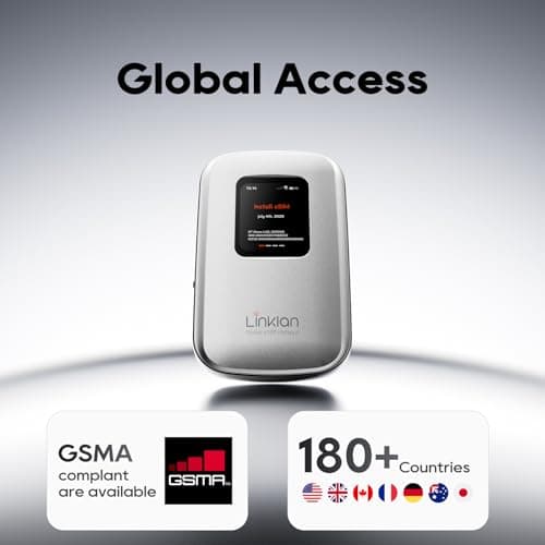 Portable Mobile Hotspot–eSIM Global WiFi Hotspot,No SIM Card/Contract Needed, 16Devices,180+ Countries, Compact Wireless Router for International Trips & Business 【15 days of free 5GB data in the USA】 — view 2