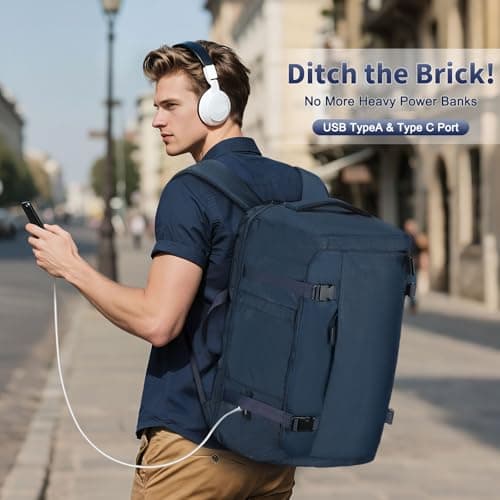 SUIKIHUM Travel Backpack,Carry on Backpack TSA Flight Approved Daypack 40L — view 2