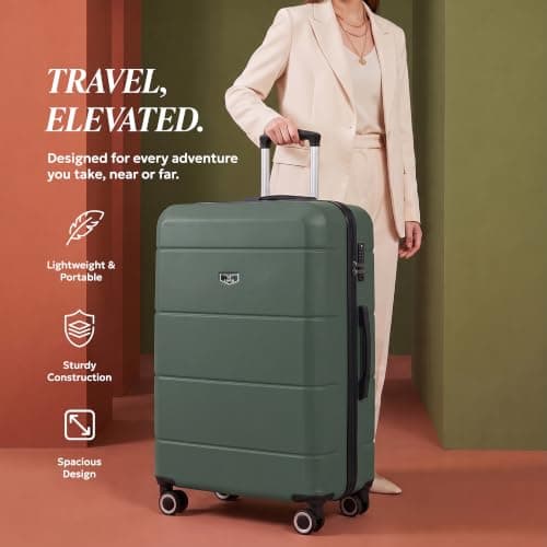 LUGG - Jetset 32 Inch Large Suitcase – Lightweight Hard Shell Luggage with TSA Lock – Water-Resistant ABS Spinner Suitcase – 4 Wheels – 86x58x31cm Travel Bag — view 2