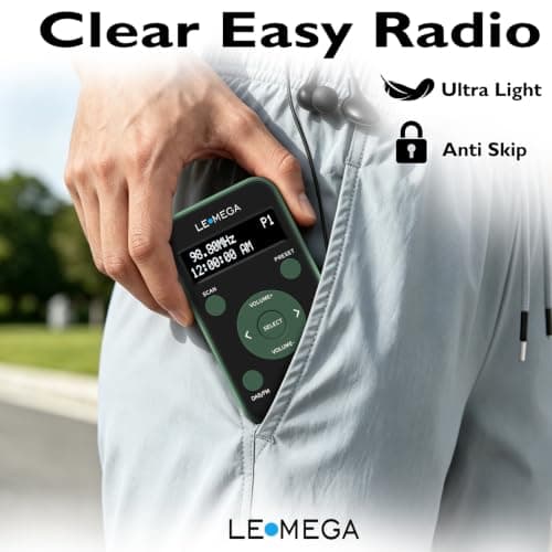 LEMEGA PR1L Pocket DAB/DAB+ Digital Radio,Rechargeable,Earphones Incl,Green — view 2