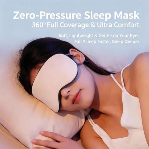 Dual-Sided Cool Warm Silk Sleep Eye Mask, Breathable Ice Silk Blackout Eye Mask for Sleeping, Light Blocking No Pressure Eyes Cover, Travel & Holiday Essentials for Night Sleep Eye Care — view 3