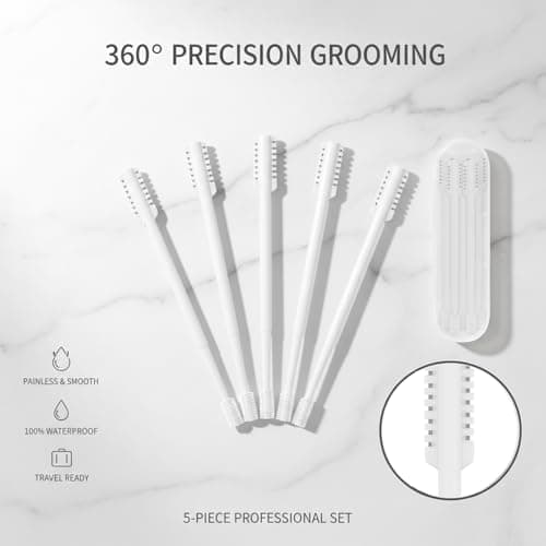 5PCS 2-in-1 Nose Hair Trimmer for Men and Women, Double Sided Nasal Hair Trimmer, 360° Painless Nose Trimmer Men & Ladies, Ear and Nose Hair Trimmer for Men (White) — view 2