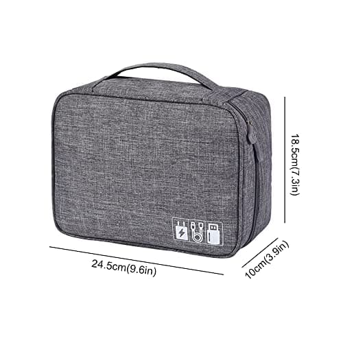 HCFGS Travel Cable Organiser Bag, Electronics Accessories Organizer Bag, Universal Carry Travel Gadget Bag for Cables, Power Bank,USB Drive, Charger Hard Disk (Gray) — view 6